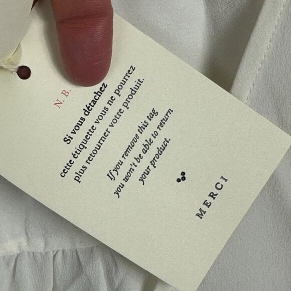 NWT Sezane 100% Silk Blouse Ecru White Size 40 French US 8 Heloise Top Minima - Picture 12 of 16